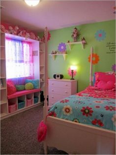 Girls Bedroom Paint, Girls Bedroom Colors, Girls Room Design, Bedroom Decor For Teen Girls, Dekorasi Kamar Tidur, Girl Bedroom Designs, Trendy Bedroom