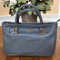 Beautiful Gray Tory Burch Shoulder/Tote Bag With Gold Hardware. Comes With New Strap If You’re Looking To Use As Shoulder Bag Or Can Be Detached And Used As A Regular Bag. Very Versatile Bag With Lots Of Room Inside. *Tory Burch Dust Bag Included* Tan Satchel With Branded Hardware And Double Handle, Tan Satchel With Branded Hardware, Tote Shape, Tan Satchel With Branded Hardware For Daily Use, Tan Satchel With Branded Hardware For Office, Office Satchel With Branded Hardware In Tan, Office Tan Satchel With Branded Hardware, Tory Burch Bags, Tory Burch Bag, Shoulder Tote Bag