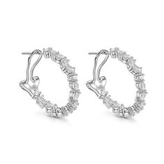 Jeulia Multi-shaped Sterling Silver Hoop Earrings- Jeulia Jewelry Jeulia Jewelry, Sterling Silver Hoop Earrings, Sterling Silver Hoops, Online Earrings, Silver Hoops, Silver Hoop Earrings, Quality Jewelry, Bespoke, Hoop Earrings