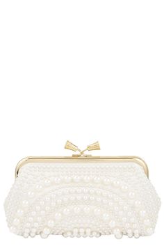 ANYA HINDMARCH-Maud Tassel Clutch - Ivory-IVORY White Luxury Clutch With Pearl Handle, Luxury White Clutch With Pearl Handle, Chic Pearl White Clutch For Events, White Clutch With Pearl Handle For Events, Cream Evening Clutch, Pearl White Evening Clutch, Event White Clutch With Pearl Handle, Cream Clutch With Pearl Handle For Events, Classic White Rectangular Clutch