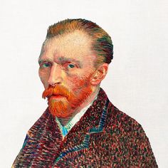 an oil painting of a man with a red beard