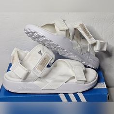 Item: Adidas Women's Adilette Adventure Sandal Size: Women's 6.0, 7.0, 8.0 & 9.0 Color: Wonder White Taupe Condition: Brand New In Box Style Code: Hq4242 Price: $90.00 Note: The Size 6.0 Was A Store Display. The Left Side Is A Bit Dirty (See Pictures). Please Contact Me If You Have Questions. ************************************************** Pintrest : Https://Pin.It/4mz0zyu ************************************************** Please See All Of The Pictures For Reference. Please Ask Questions Bef Sporty White Sandals With Textured Footbed, White Open Toe Sport Sandals With Textured Footbed, White Sport Sandals With Branded Insole And Round Toe, Adidas Open Toe Sport Sandals For Summer, Adidas Casual Open Toe Sport Sandals, Adidas White Slip-on Sandals, White Adidas Sport Sandals, Adidas White Synthetic Sport Sandals, Adidas White Sport Sandals