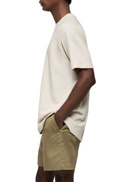 A lightweight blend of cotton and linen brings easy-wearing comfort to a T-shirt that's cut with roomy raglan sleeves and styled to keep you as relaxed as you look. Crewneck Short sleeves 83% cotton, 17% linen Machine wash, line dry Imported Neutral Relaxed Fit Crew Neck Top, Cream Relaxed Fit Everyday Tops, Neutral Crew Neck Cotton Top, Neutral Cotton Crew Neck Top, Neutral Crew Neck T-shirt For Summer, Relaxed Fit Cotton Tops In Neutral Color, Neutral Cotton Tops With Relaxed Fit, Neutral Short Sleeve T-shirt For Summer, Basic Cream Tops With Relaxed Fit