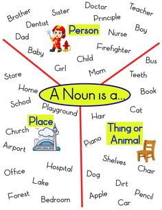 a poster with words describing the different parts of an animal and other things in it