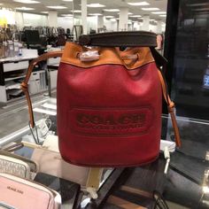 Authentic Brand New With Tags Coach Field Bucket Bag In Colorblock With Coach Badge Style No. C3850 Detachable Handle With 5 3/4” Drop Detachable Adjustable Strap With 24 1/2” Drop 8 3/4”L X 9 3/4”H X 5 1/2”W Designer Red Bucket Bag With Removable Pouch, Designer Red Rectangular Bucket Bag, Coach Red Bucket Bag, Red Coach Bucket Bag, Red Leather Bucket Bag For On-the-go, Red Bucket Bag With Dust Bag For Travel, Coach Leather Bucket Bag, Coach Bucket Bag For Errands, Coach Bucket Bag For Travel