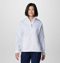 Coverage for unpredictable drizzles. This water-repellent jacket is an essential outer shell that seals out light rain and packs down into its own pocket. Light Rain Jacket, Water Repellent Jacket, Light Rain, Columbia Jacket, Shell Jacket, Holiday Deals, Columbia Sportswear, Sportswear Women, Pull Up