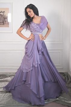 Butterfly Crop Top, Purple Lehenga, Function Dresses, Crop Top Lehenga, Outfits Indian, Fancy Sarees Party Wear