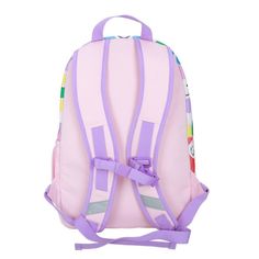 This stylish Crckt Backpack is covered in a fun print and includes a removable plush dangle. This durable backpack has 1 zippered front pocket and a large main compartment to keep everything safe inside. It includes a side mesh pocket and internal organizer which is perfect for securing small items. Customize a perfect fit with the adjustable shoulder straps. Playful Pink Backpack With Zipper Closure, Fun Multicolor Student Backpack, Multicolor School Backpack With Zipper Closure, Playful Multicolor Backpack With Zipper Closure, Playful School Backpack With Zipper Closure, Playful School Backpack With Zipper, Multicolor Backpack For Daycare And End Of School Year, Playful Multicolor Backpack For Students, Playful Multicolor Backpack