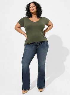 Plus Size Luxe Slim Boot Jean - Super Stretch Medium Wash, RAINSTORM Women's Plus Size Jeans, Most Comfortable Jeans, Jeans Outfit Women, Bootcut Jean, Curvy Women Jeans, Stretchy Jeans, How To Make Clothes, Perfect Jeans, Boot Cut Denim