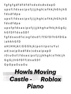 hows moving castle - roblox piano? screenshoted on the screen