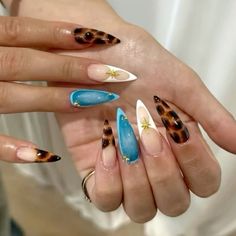 Artsy Almond Nails, January Aesthetic Nails, Zoifishh Nails, Sassy Nails Designs, I Love Me Nails, Fall Stiletto Nails, Eclectic Nails, Cali Nails, Maximalist Nails