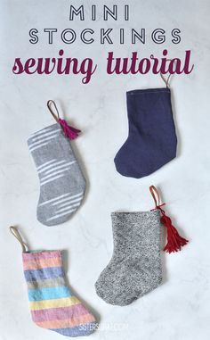 mini stockings sewing pattern with text overlay