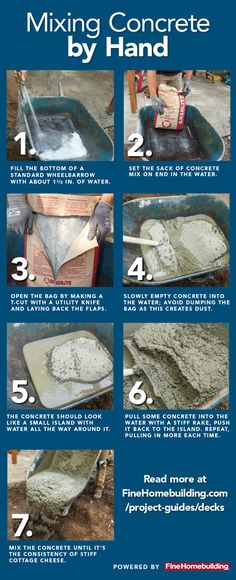 how to mix concrete by hand with instructions on how to mix concrete in a bowl