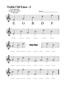 the treble clef lines 1 sheet music