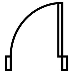 a black and white line drawing of an arch