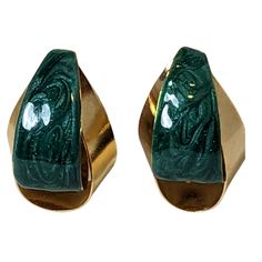 Why it's vintage 80s of course! Stunning goldtone with green enamel pierced earrings. Gorgeous!  #eBayStore #Enamel #Women #Earrings 80s Style, Women Earrings, Enamel Earrings, Green Enamel, 80s Fashion, Pierced Earrings, Vintage Watches, Of Course, Earings Piercings