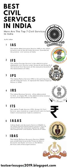 the best civil services in india info sheet for it's top seven civil services