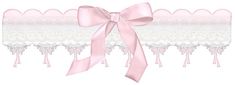 a pink ribbon with bows and laces on the sides is tied in front of a white background