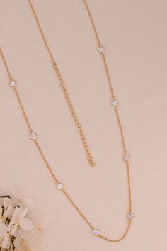 $22.99 | US Free Shipping | In Stock Handmade item, ships from small local business in LA, California. #longnecklace #delicatenecklace #daintynecklace #cubiczirconia #goldplated #bridaljewelry #bridesmaidjewelry #birthdaygift #holidaygift #14kgoldplated Delicate Chain Cubic Zirconia Backdrop Necklace As A Gift, Dainty Cubic Zirconia Backdrop Necklace For Gift, Dainty Cubic Zirconia Backdrop Necklace Gift, Cubic Zirconia Clavicle Chain Backdrop Necklace As Gift, Backdrop Necklace With Clavicle Chain As Gift, Cubic Zirconia Backdrop Necklace With Clavicle Chain As Gift, Delicate Cubic Zirconia Chain Necklace, Delicate Chain Cubic Zirconia Charm Necklace For Anniversary, Gold Cubic Zirconia Backdrop Necklace As Gift