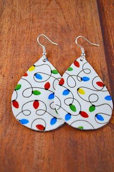 Multicolor Holiday Dangle Earrings, Multicolor Dangle Earrings For Holiday, Cute Christmas Party Jewelry, Holiday Multicolor Earrings As A Gift, Multicolor Earrings For Holiday Gifts, Holiday Multicolor Earrings Perfect For Gifts, Cute Christmas Gift Earrings, Holiday Multicolor Earrings As Gift, Cute Christmas Festive Jewelry