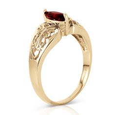 Item: 4616 Description 14k. Solid Gold Filigree Ring With Natural Garnet (Yellow Gold) Original Ring Size 5.50 A Natural Garnet Is Securely Set In This 14k Solid Gold Band. Item Information Metal: 14k. Solid Gold Metal Weight: 2.50 Gr. Center Gemstone 1 Marquis Shape, 6x3 Mm, Garnet = 0.20 Ct Measurements Height: 0.86 In ( 21.8 Mm) Width: 0.3 In ( 7.6 Mm) Elegant Yellow Gold Ruby Ring With Intricate Design, Fine Jewelry Yellow Gold Ruby Ring With Intricate Design, Yellow Gold Ruby Ring With Intricate Design For Promise, 14k Gold Filigree Ruby Ring Gift, 14k Gold Ruby Ring With Filigree For Gift, 14k Yellow Gold Ruby Ring With Intricate Design, Elegant 14k Gold Ruby Ring With Intricate Design, Gold Ruby Ring With Filigree In Fine Jewelry Style, Gold Filigree Ruby Ring Fine Jewelry