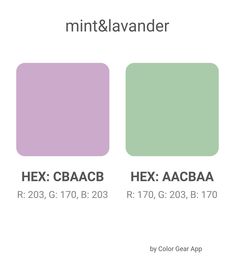 the color chart for mint and lavender