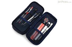 Cubix Round Zip Box Pen Case - Navy - CUBIX 106163-08-95 Portable Pencil Case For Travel, Multifunctional Travel Pen Holders, Portable Multifunctional Stationery For Travel, Multifunctional Portable Stationery For Travel, Functional Everyday Stationery In Rectangular Case, Functional Travel Stationery Rectangular Case, Multifunctional Portable Travel Stationery, Portable Multifunctional Travel Stationery, Functional Rectangular Stationery Case With Pen Slots