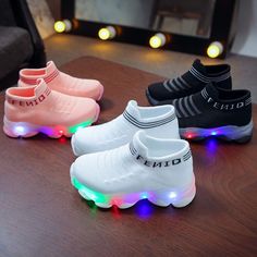 Light Up Sneakers, Led Shoes, Baby Boy Jackets, Light Up Shoes, Skirt And Sneakers, Toddler Sneakers, Socks Sneakers