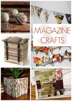 magazines and crafts are featured in this collage with the words magazine crafts on them