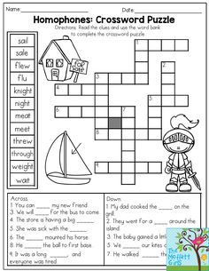 a crossword puzzle with words and pictures to help students learn how to read the word