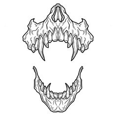 an image of a monster's head with sharp teeth and large fangs on it