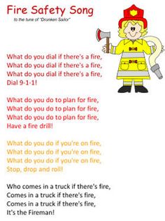 Fireman Songs Preschool, Garbage Worker Preschool, Fire Safety Sensory Bin, Safety Lesson Plans, Safety Preschool