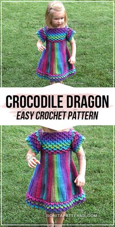 Adorable Crochet Baby Frock Pattern for Beginners Dress Pattern For Beginners, Crocodile Dragon, Easy Crochet Dress, Crochet Baby Frock, Crochet Crocodile, Frock Pattern, Crochet Dress Pattern Free, Crochet Princess, Advanced Crochet