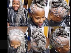 Older Women With Locs, Braided Hairstyles For Older Black Women Over 50, Braids For 50 Year Old Black Women, Gray Braids For Black Women Silver Hair, Salt And Pepper Braids Black Women, Natural Gray Hair Over 50 Black Women, Grey Hair Locs, Braids For Older Black Women Over 50, Hairstyles For Older Ladies