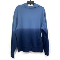 Old Navy Women's Unisex Blue Ombre Garment-Dyed Long Sleeve Pullover Hoodie Sweatshirt. Size: Medium Pit To Pit: 24" Length: 28" Condition: New With Tags. Oversized Blue Sweatshirt With Kangaroo Pocket, Blue Relaxed Fit Hoodie Sweatshirt, Blue Relaxed Fit Hoodie In Athleisure Style, Blue Relaxed Fit Hoodie Athleisure, Oversized Blue Top With Kangaroo Pocket, Oversized Blue Crew Neck Hoodie, Blue Athleisure Sweatshirt For Winter, Blue Long Sleeve Tops With Kangaroo Pocket, Blue Relaxed Fit Hoodie With Ribbed Cuffs