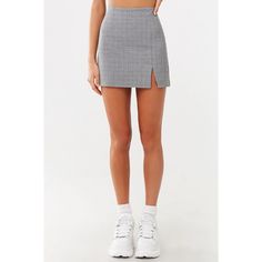 New With Tags A Knit Mini Skirt Featuring A Glen Plaid Pattern, Off-Center Slit, And A Concealed Back Zipper. Mini Skirts Outfits Summer, Skirt Outfit Summer, 90s Outfits, 90’s Outfits, Skirt Outfits Fall, Rock Outfit, 90's Fashion, Skirt Trends, Miniskirt Outfits