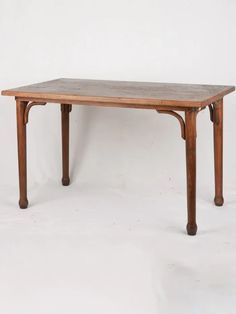 an old wooden table on white background