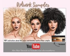 CURLY Hair Textures Procreate Brushes + Tutorial – Nhoo Matthews Afro Hair Tutorial, Hair Color Palette, Curly Hair Texture, Procreate Etsy, Texture Procreate, Afro Curly Hair, Textured Curly Hair, Brushes For Procreate, Model Portrait