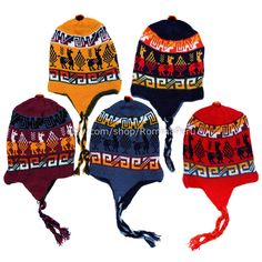 Beautiful winter hats knit one by one in Peru with alpaca wool. It displays a fine design with little llama figures all around. It is a warm and casual accessory, perfect for any outdoor activity during cold winter seasons. It's long braids add the original, fun and youthful touch. Adult One Size Lightweight and soft winter hats will keep your head warm and protected during cold winter. Each item is hand crafted and so there may be minor variations from piece to piece. Alpaca Hat For Outdoor Winter Use, Traditional Beanie Hats For Winter, Traditional Beanie For Winter, Alpaca Beanie For Winter, Alpaca Winter Hat For Cold Weather, Winter Alpaca Hat For Cold Weather, Hand Knitted Winter Hats With Ear Flaps, Winter Hand Knitted Hats With Ear Flaps, Alpaca Beanie For Outdoor