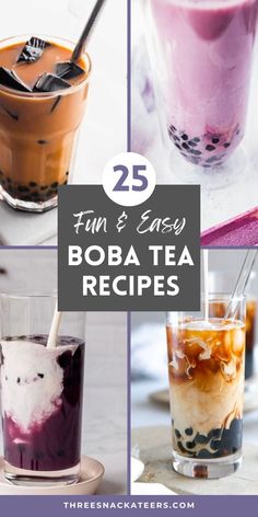 Boba Tea with Milk. With Text Reading: 25+ Boba Tea Recipes. Lychee Bubble Tea, Make Bubble Tea At Home, Make Bubble Tea, Matcha Bubble Tea