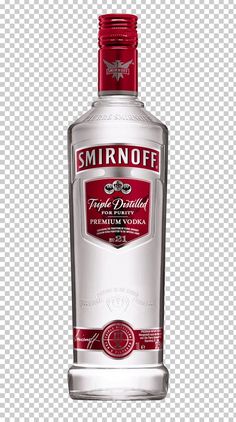 a bottle of smirnoff vodka on a transparent background