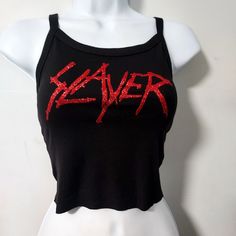 Polyester Ribbed No Boundaries Tank Black And Red Crop Top, Goth Crop Top, Slayer Shirt, Preformance Outfits, Digital Closet, Red Crop Top, Dream Dresses, Red Tank Tops, Red Tank