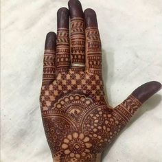 a henna on someone's hand is shown