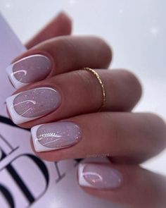 Nails Classy, Wow Nails, French Manicure Nails, Glitter Gel Nails, Cute Gel Nails, Fire Nails, Classy Nails, Funky Nails