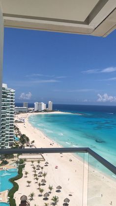 an ocean view from the balcony of a hotel in cancucilla, mexico