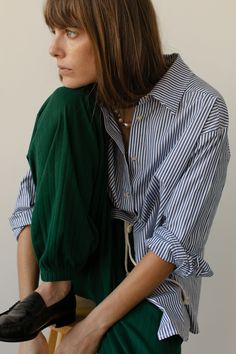 The Pop Button Down Poplin Blouse Outfit, Oversized Button Down, Pop Pop Shirts, Wishlist 2024, Outfits Classy, Post Partum, Blouse Style, Cotton Poplin Shirt, Clothes Style