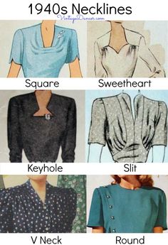 40s Dresses, 1940s Fashion Dresses, 40s Dress, Design Moda, Fashion Vocabulary, 40s Fashion