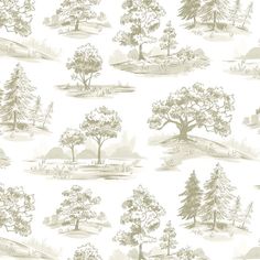 a wallpaper with trees and hills on it