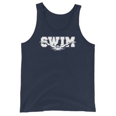 Swim Unisex Tank Top. A classic, staple tank top. A timeless piece intended for anyone looking for great quality and softness. The perfect tank for swim meets, work outs or just everyday wear. Swim Meet, Work Outs, Timeless Pieces, Everyday Wear, Swimming, Tank Top, Tank Tops, Navy, Mens Tops