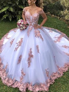 Off the Shoulder White Lace Long Prom Dresses, Off Shoulder White Lace – Shiny Party Prom Gown Off Shoulder, Gown Off Shoulder, Lace Prom Gown, White Wedding Gown, Mexican Quinceanera Dresses, Quinceanera Dresses Gold, 15 Dresses Quinceanera, Pretty Quinceanera Dresses, White Wedding Gowns